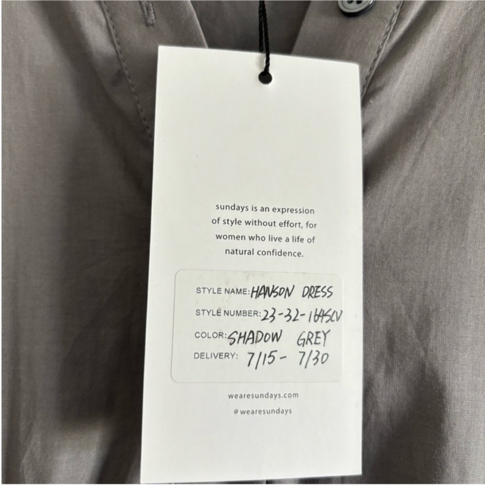 Anthropologie We Are Sundays Hanson Dress Shadow Grey ruffle smocked maxi dress - Picture 6 of 10